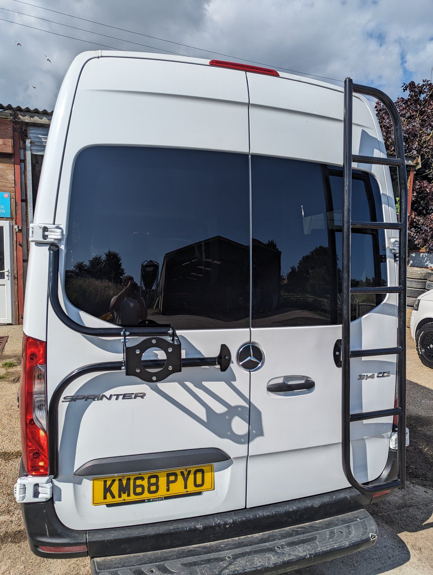 Mercedes Sprinter 907 2018 Onwards Tubular Rear Door Ladder