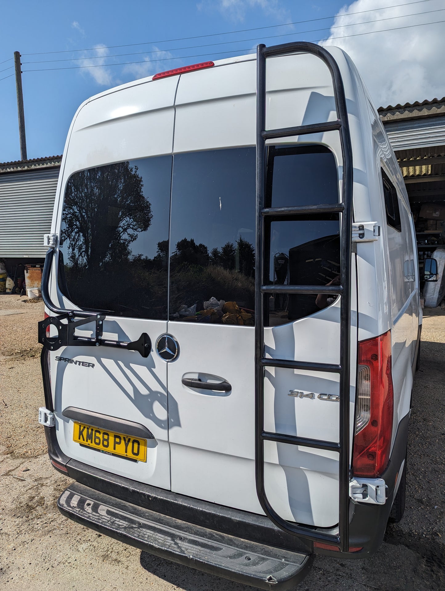 Mercedes Sprinter 907 2018 Onwards Tubular Rear Door Ladder