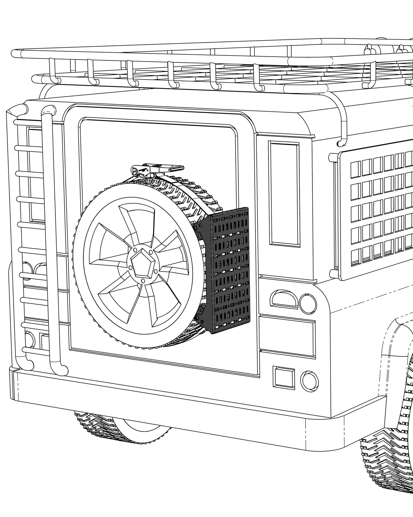 Spare Wheel Mounted Cargo Storage Plate
