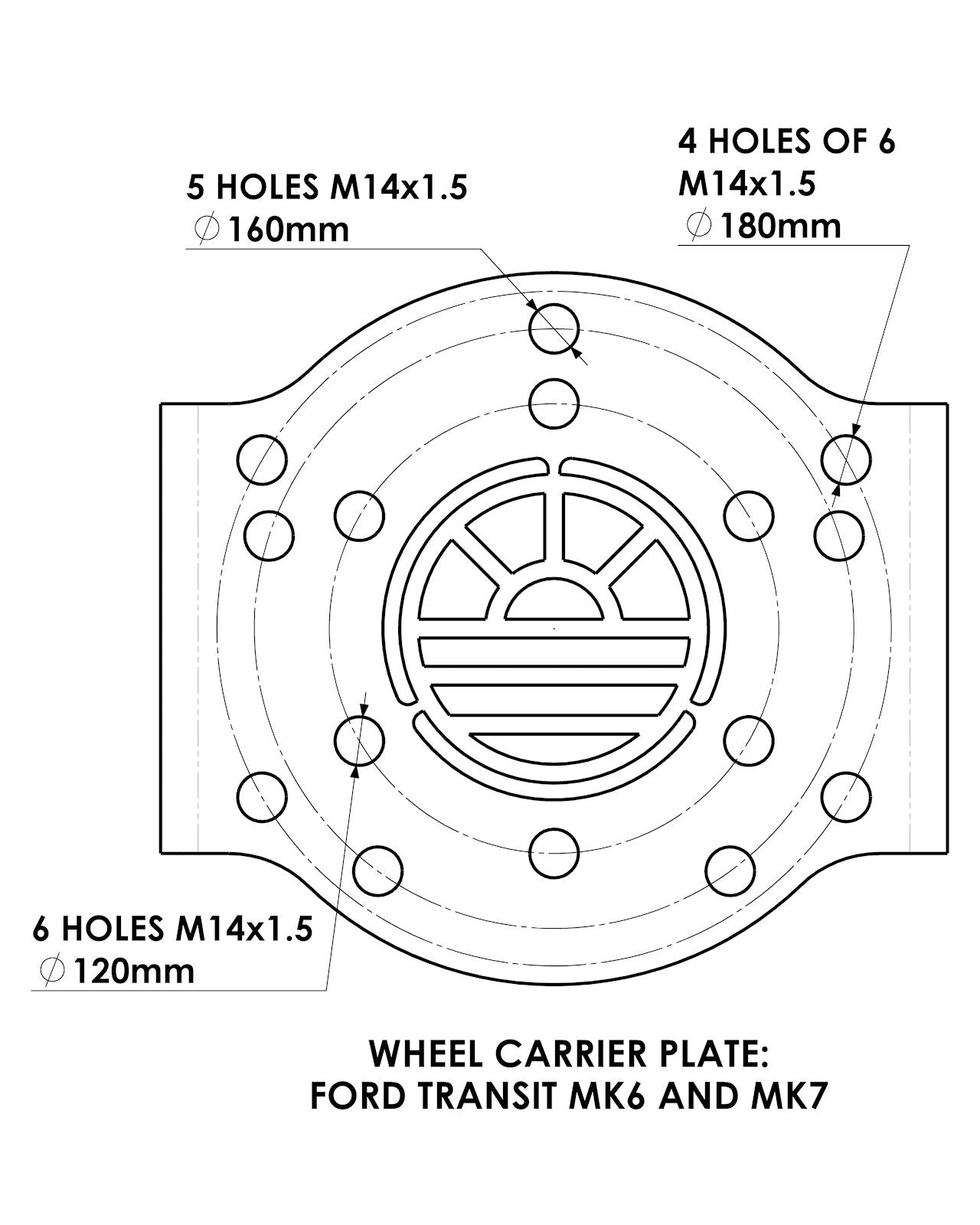 Ford Transit MK6/MK7 Hintertür-Ersatzradträger