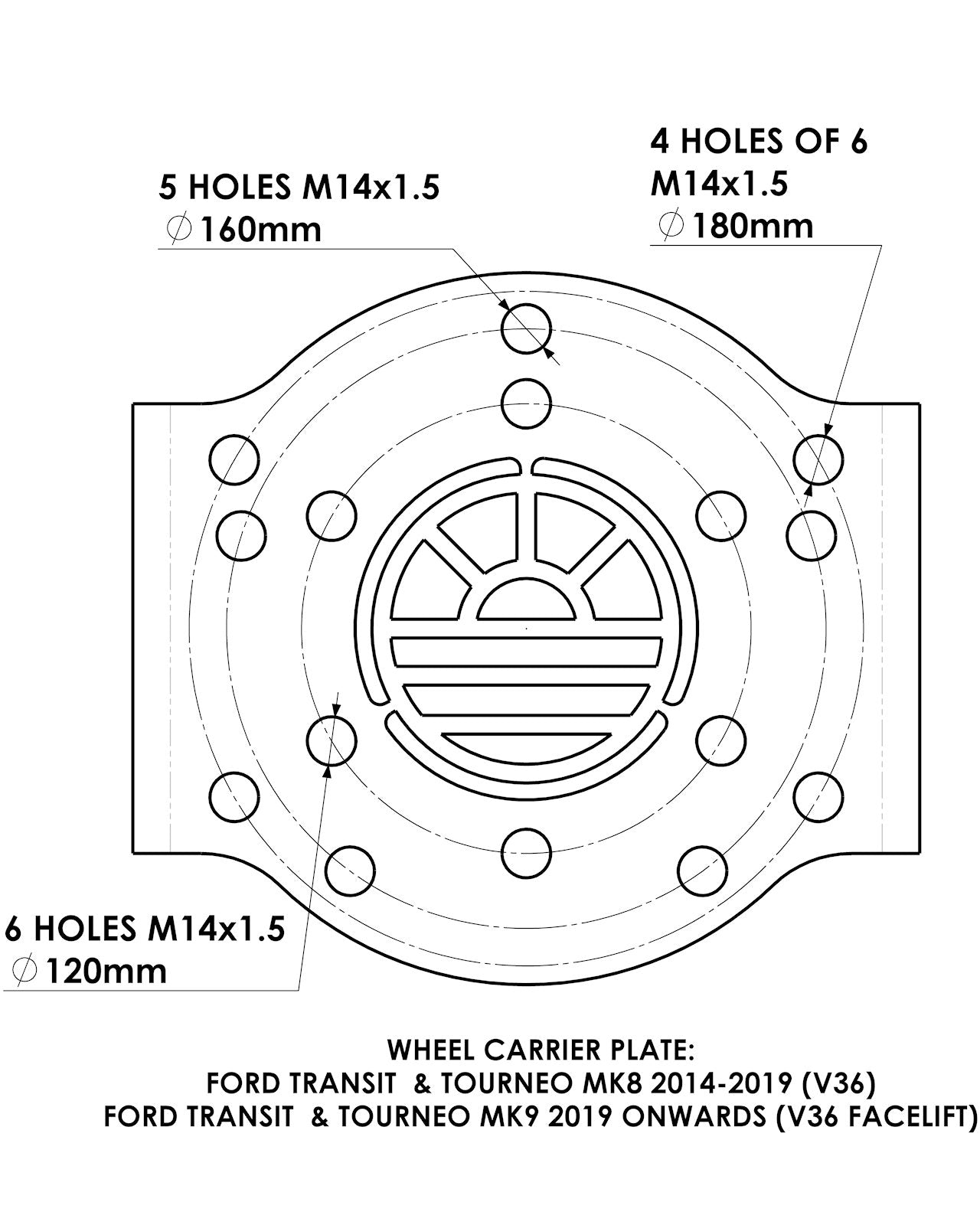FORD TRANSIT MK8/MK9 Wheel Carrier 2014+ LH