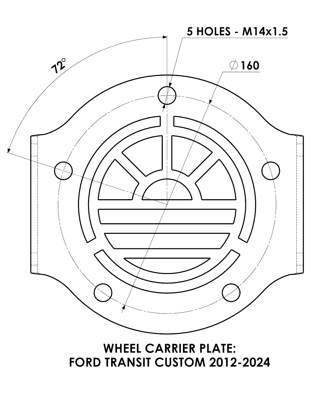 FORD TRANSIT CUSTOM 2012-2024 Wheel Carrier - LH