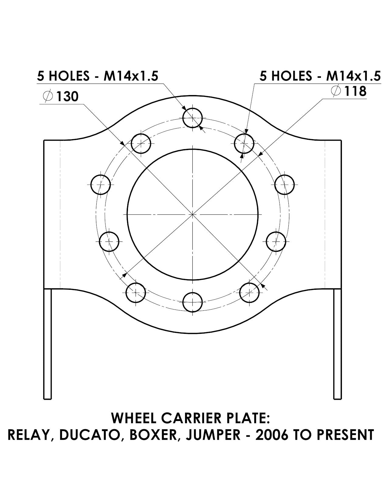 RELAY, DUCATO,BOXER, JUMPER 2006-Present - Wheel Carrier - LH