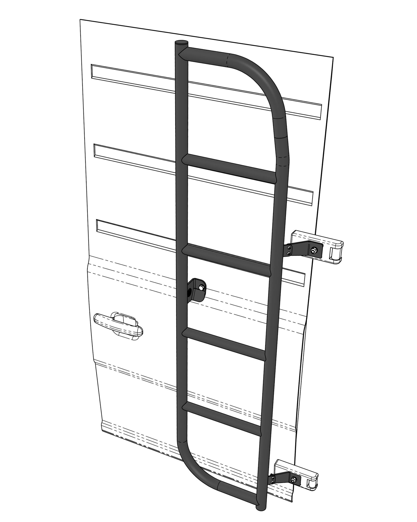 MERCEDES T2 1986-1995, VARIO 1995-2013 - Rear Door Tubular Ladder - RH