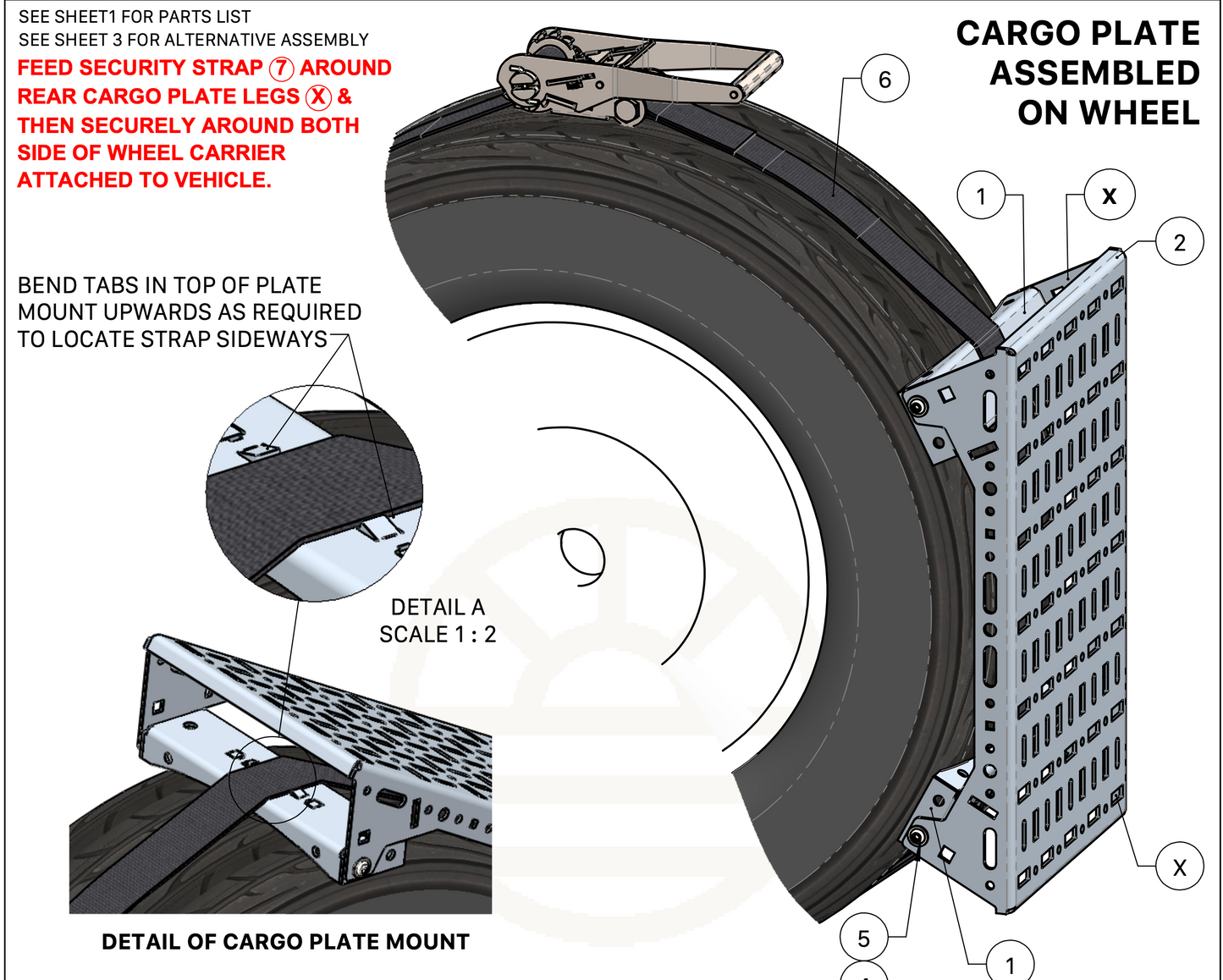 Spare Wheel Mounted Cargo Storage Plate