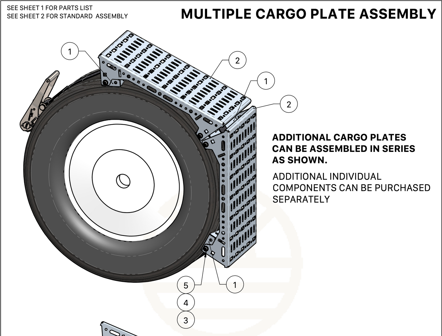 Wheeliams - Universal Wheel Mounted Aluminium Cargo Tray