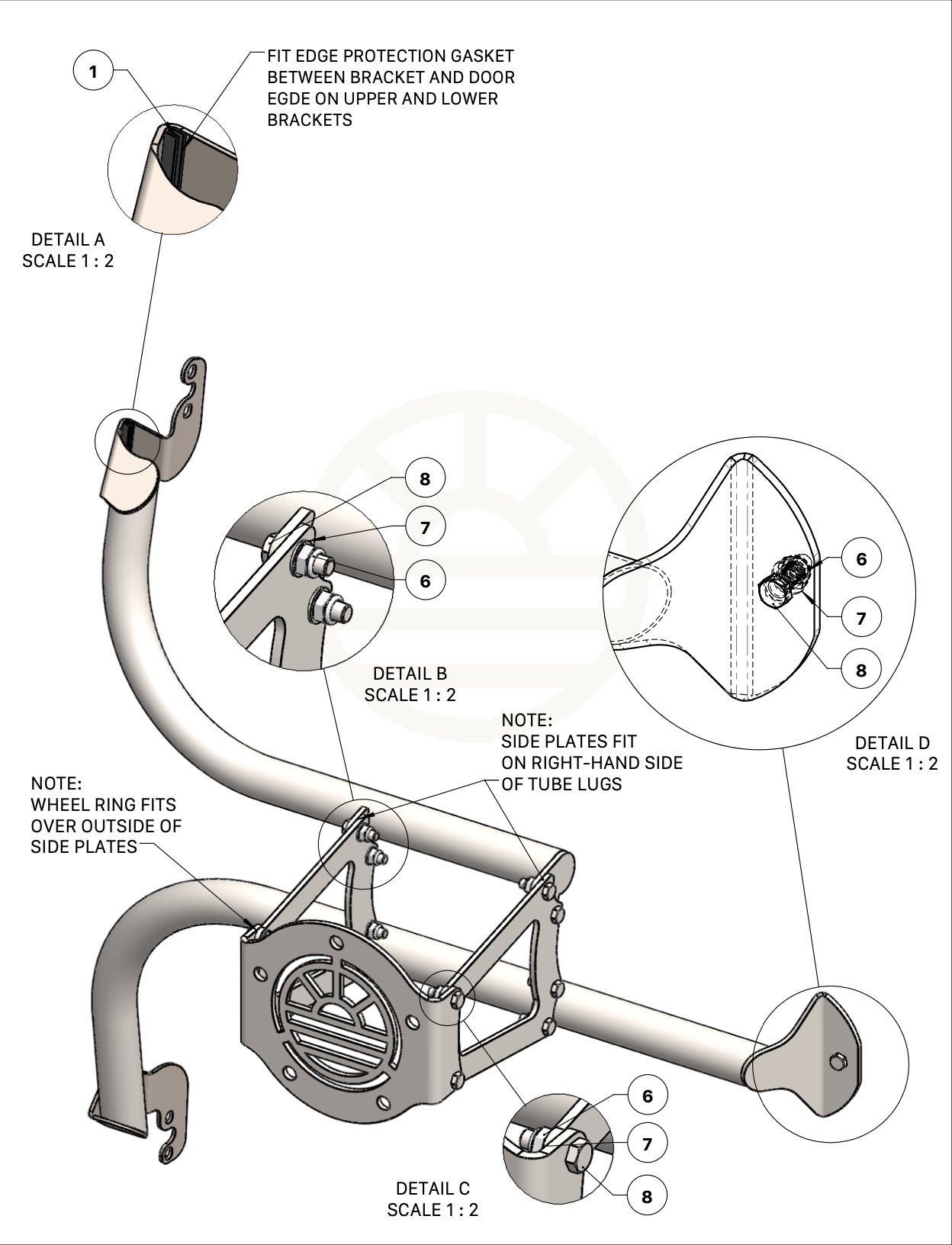 FORD TRANSIT CUSTOM 2012-2024 Wheel Carrier - LH