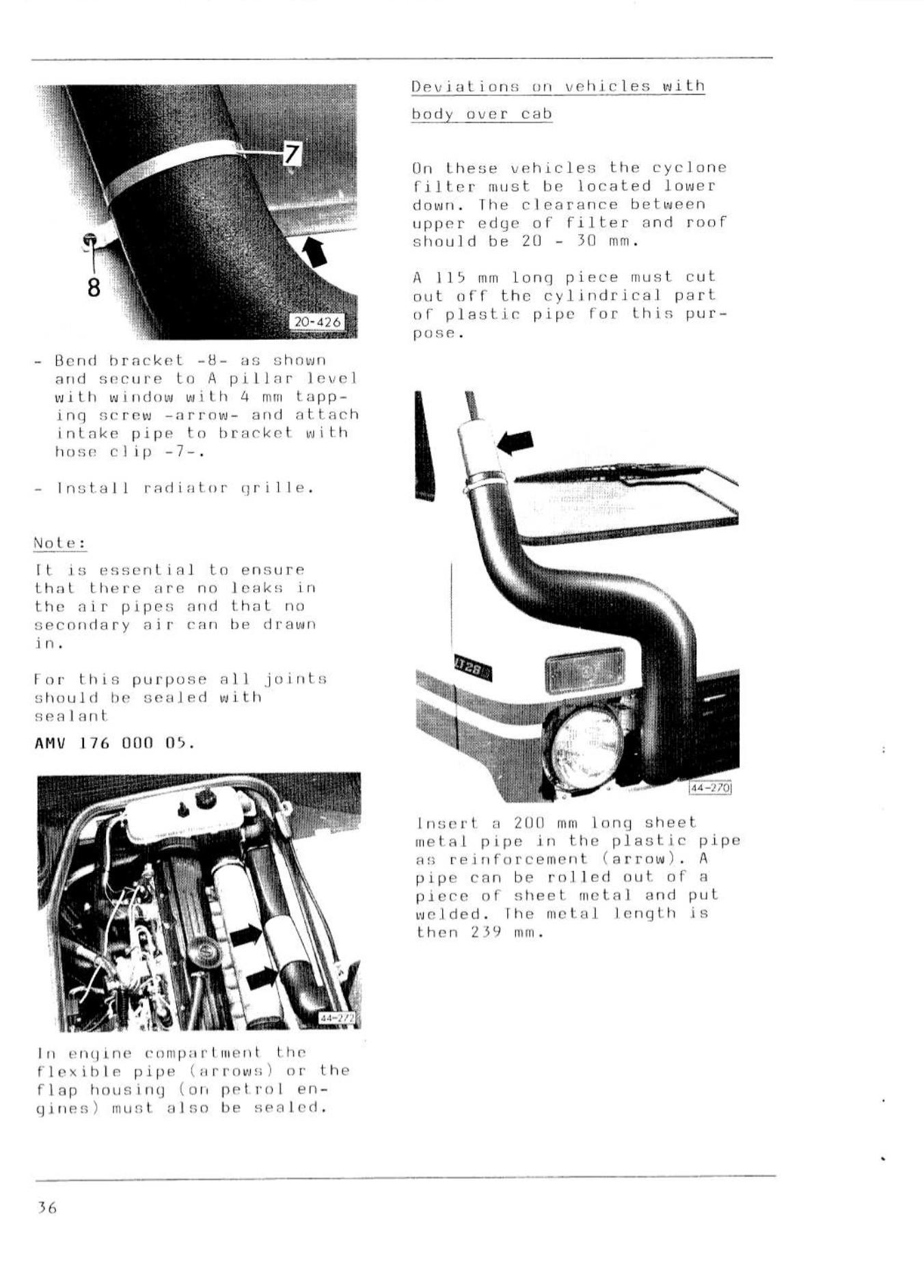 Volkswagen LT MK1 Snorkel Kit 4x4 1:1 reproduction of original