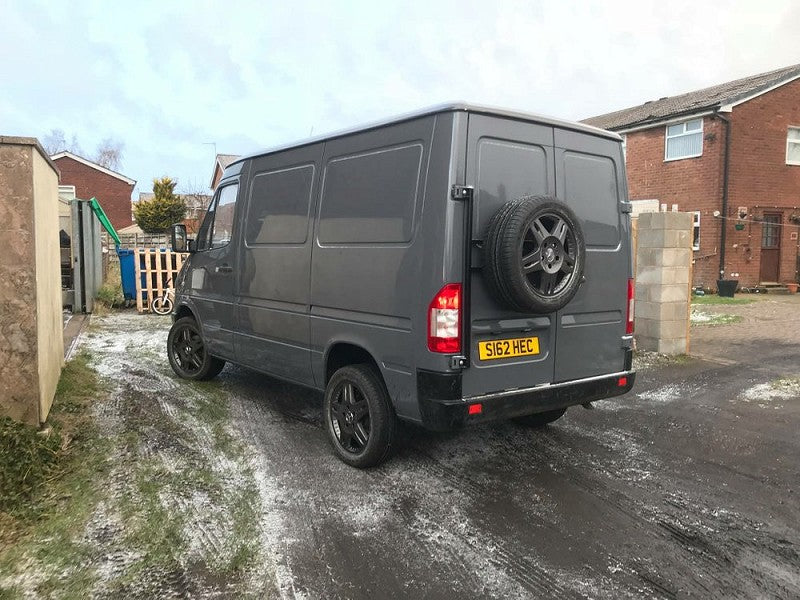 Mercedes Sprinter T1N/Volkswagen LT MK2 Spare Wheel Rear Door Mounted Carrier 4X4