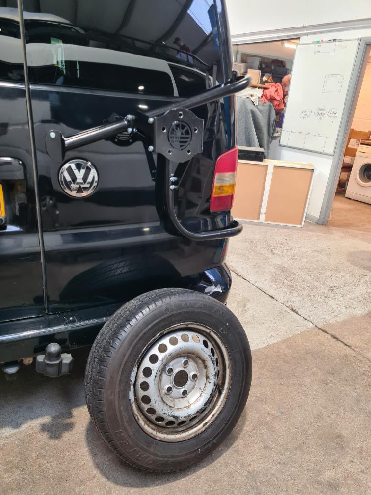 Volkswagen Transporter T5/T6 Tubular Hinge Mounted Rear Door Spare Wheel Carrier