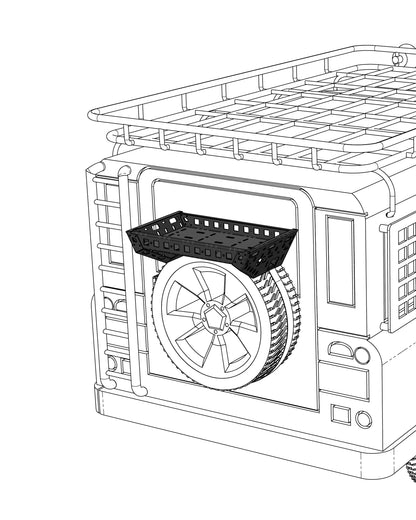 Spare Wheel Mounted Large Cargo Storage Carrier