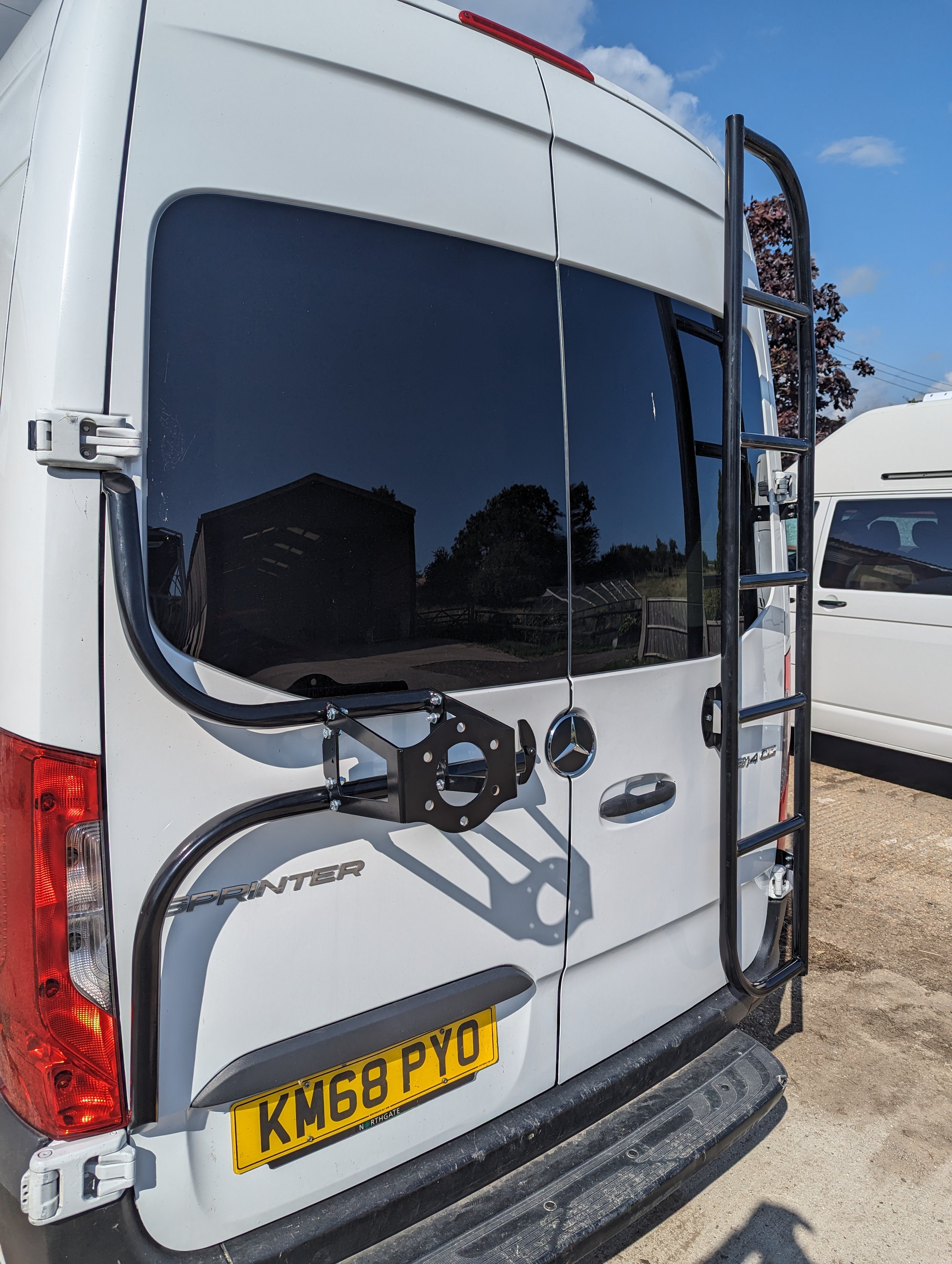 Mercedes Sprinter 907 2018 Onwards Tubular Rear Door Ladder Wheeliams