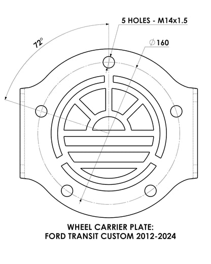 FORD TRANSIT CUSTOM 2012-2024 Wheel Carrier - LH